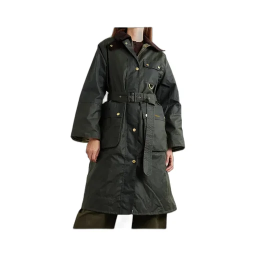 Belted Tartan-Cuff Coat