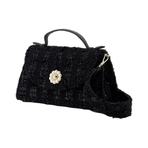 Valentine Pearl-Embellished Tweed Mini Bag