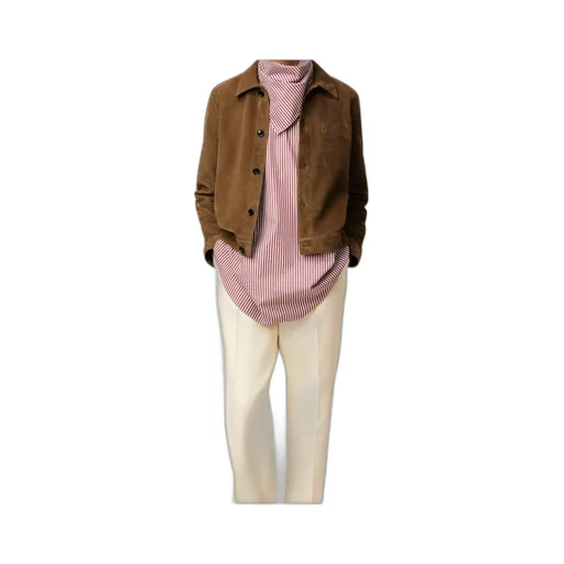 Long-Sleeved Leather Jacket