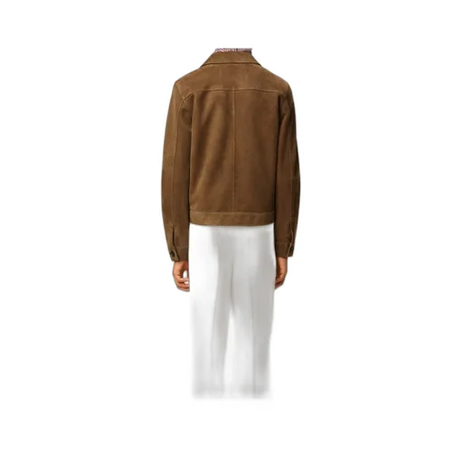 Long-Sleeved Leather Jacket