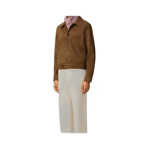 Long-Sleeved Leather Jacket
