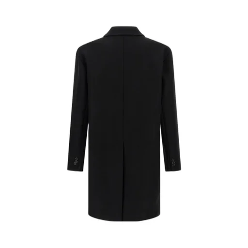 Button-Fastening Wool Coat