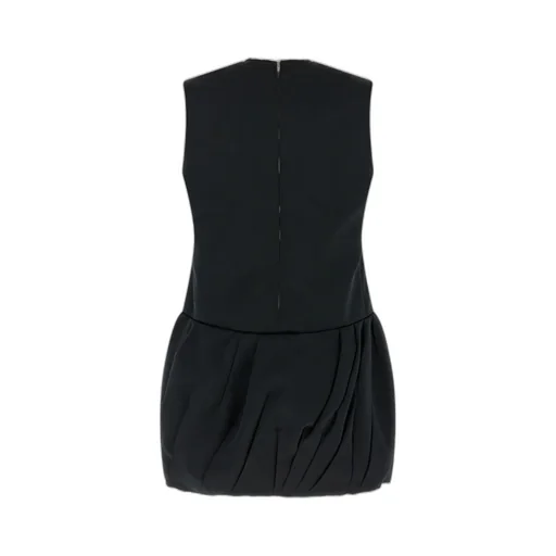 V-Neck Balloon-Skirt Mini Dress