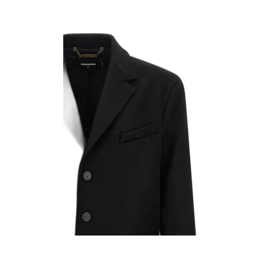 Button-Fastening Wool Coat