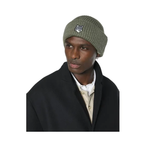 Maison Kitsun Fox Head Large Beanie