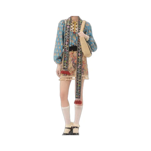 Cotton And Lurex Top With Petales D'amour Embroidered Print