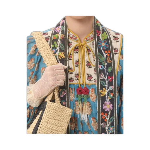 Cotton And Lurex Top With Petales D'amour Embroidered Print