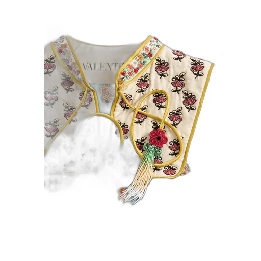Cotton And Lurex Top With Petales D'amour Embroidered Print