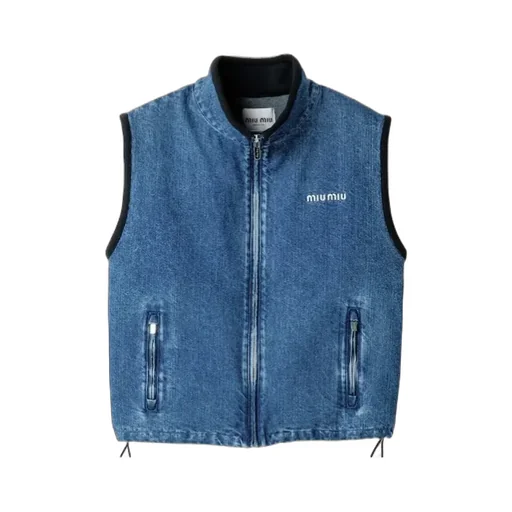 Cashmere Denim Blouson Vest