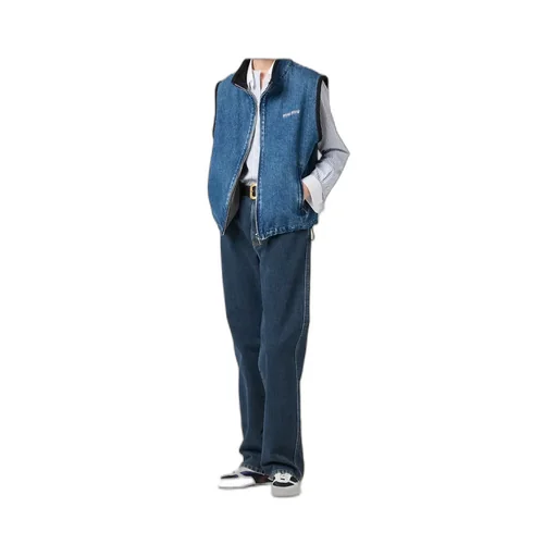 Cashmere Denim Blouson Vest