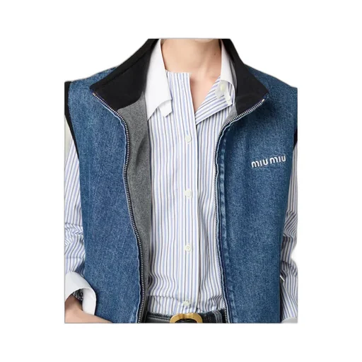 Cashmere Denim Blouson Vest