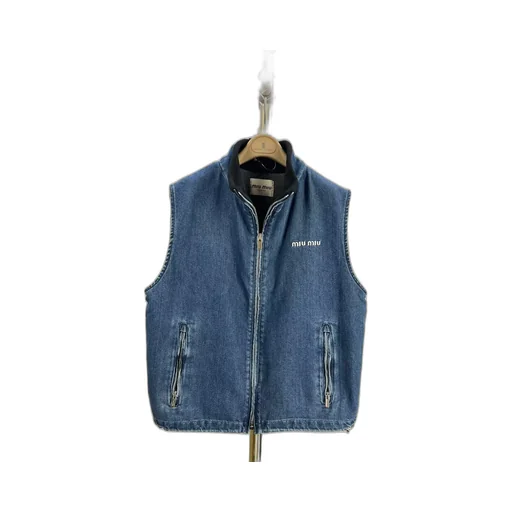 Cashmere Denim Blouson Vest