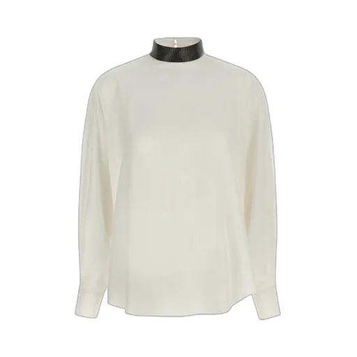 High-Neck Embellished Blouse