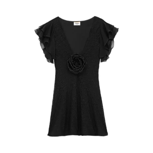 Saint Laurent V-Neck Short Skater Dress