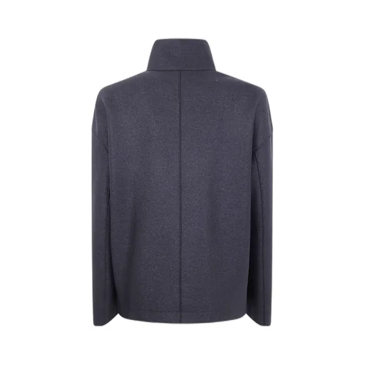 Double-Breasted High-Neck Coat