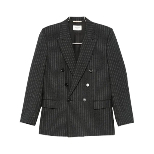 Saint Laurent Double-Breasted Long-Sleeved Jacket