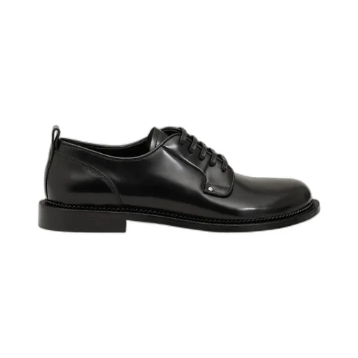 Black Leather Anatomical Toe Derbies