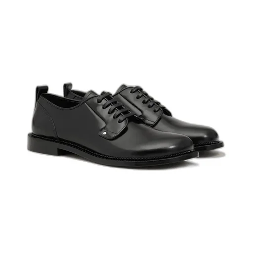 Black Leather Anatomical Toe Derbies
