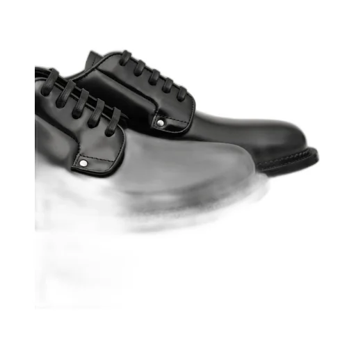 Black Leather Anatomical Toe Derbies
