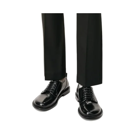 Black Leather Anatomical Toe Derbies