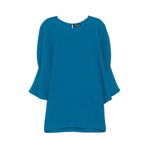 Bell-Sleeve Wool Mini Dress