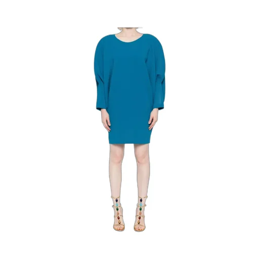 Bell-Sleeve Wool Mini Dress