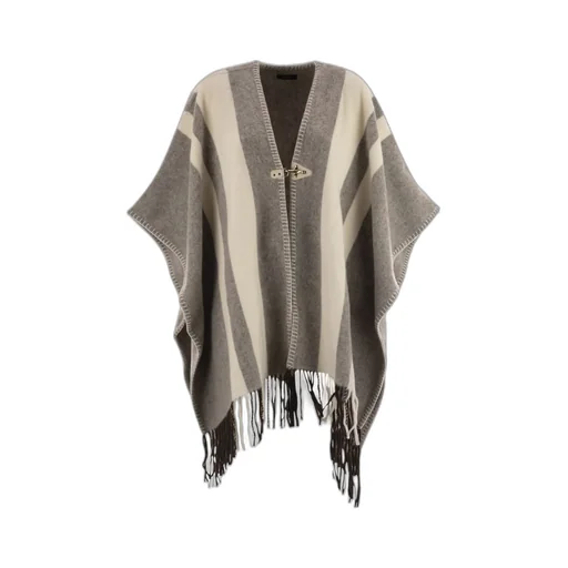 Fay Hook-Closure Fringed Poncho