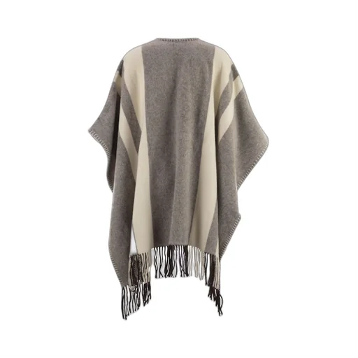 Fay Hook-Closure Fringed Poncho