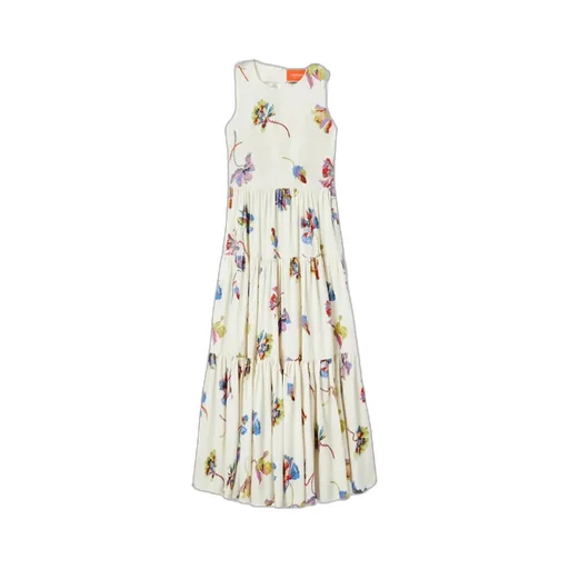 Big Sleeveless Tiered Floral Dress
