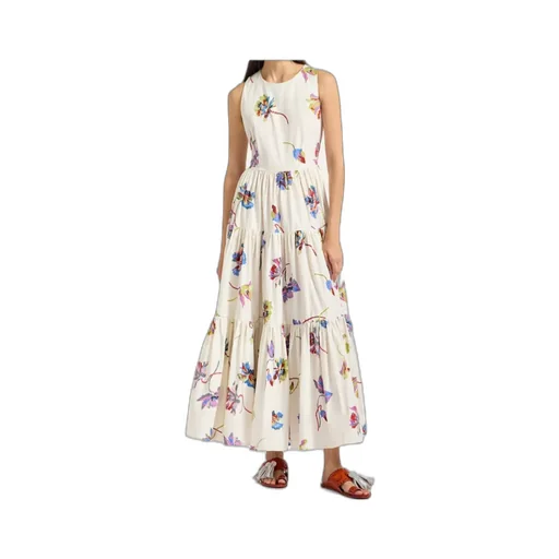 Big Sleeveless Tiered Floral Dress