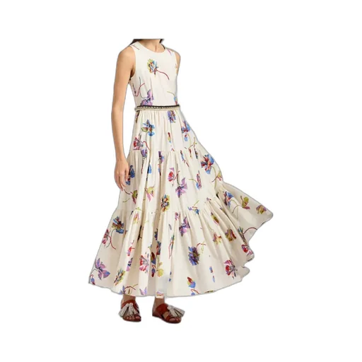 Big Sleeveless Tiered Floral Dress
