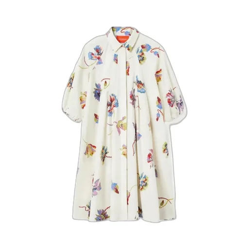 Sunburst Floral-Print Puff-Sleeve Mini Dress