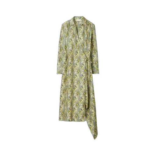 Paisley-Print Wrap Dress