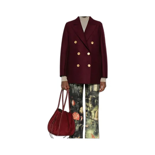 Double-Breasted Gold-Button Coat