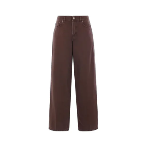 Leather-Label Slouched Jeans