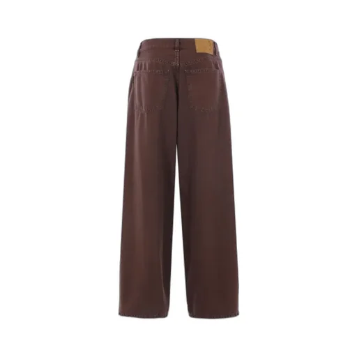 Leather-Label Slouched Jeans