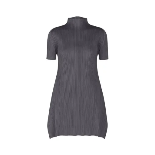 Monthly Colors:July Pleated Short-Sleeve Tunic