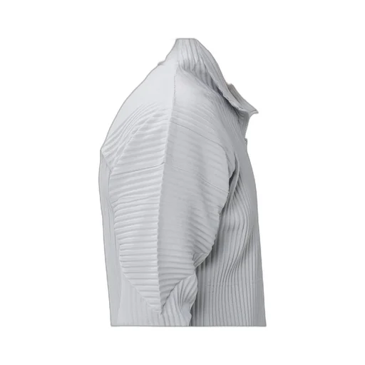 Pleated Zip-Front Shirt Jacket