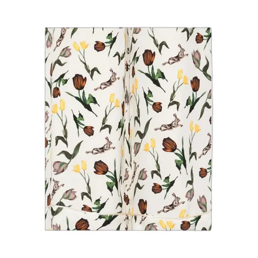 Tulips-Hares-Print Trousers