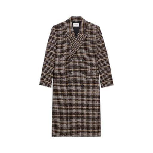 Long Coat In Wool Check