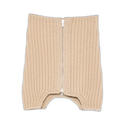 Ribbed Knit Zipper Scarf