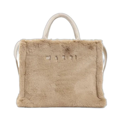 Faux-Fur Top-Handle Tote Bag