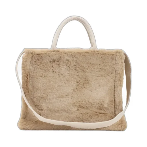 Faux-Fur Top-Handle Tote Bag