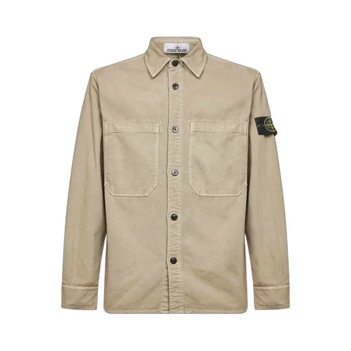 Stone Island Logo Patch Buttoned Shirt Jacket