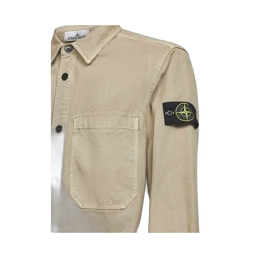 Stone Island Logo Patch Buttoned Shirt Jacket