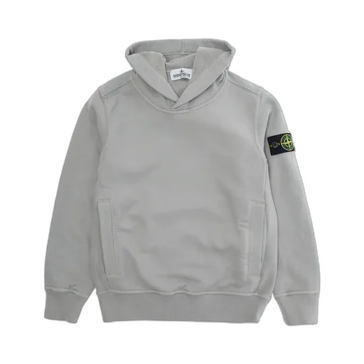 Stone Island Junior Logo Patch Long Sleeved Hoodie
