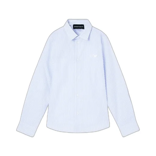 Emporio Armani Kids Logo Embroidered Pinstriped Shirt