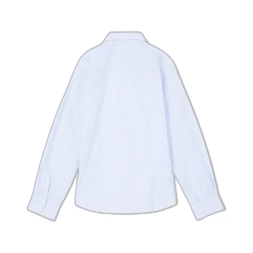 Emporio Armani Kids Logo Embroidered Pinstriped Shirt