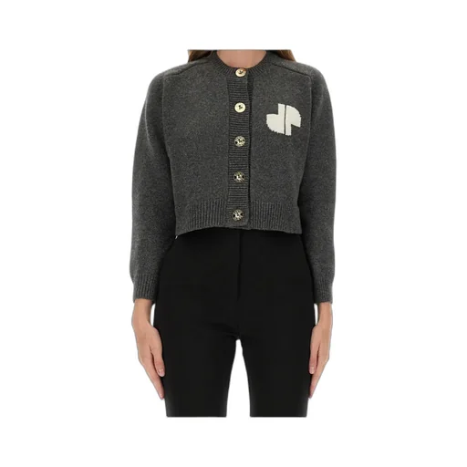 Pato Cropped Button-Up Knit Cardigan