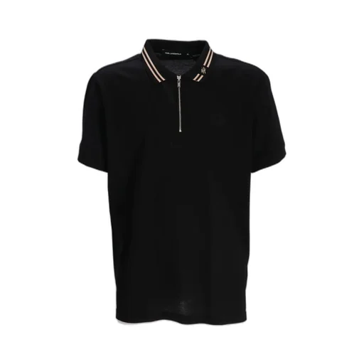 Zip Striped-Collar Polo Shirt